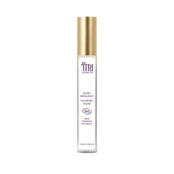 Gloss repulpant naturel offrant volume et éclat aux lèvres.